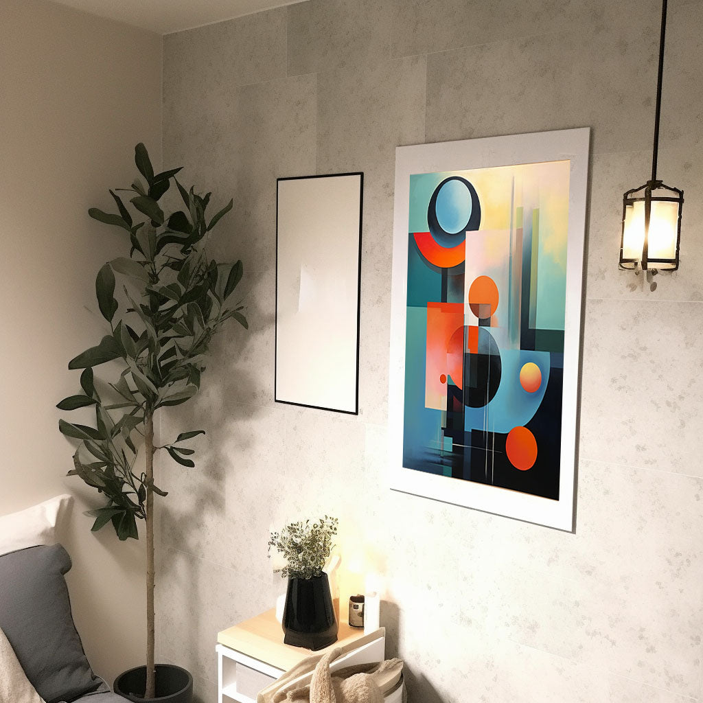 海のアートポスター廊下配置イメージ