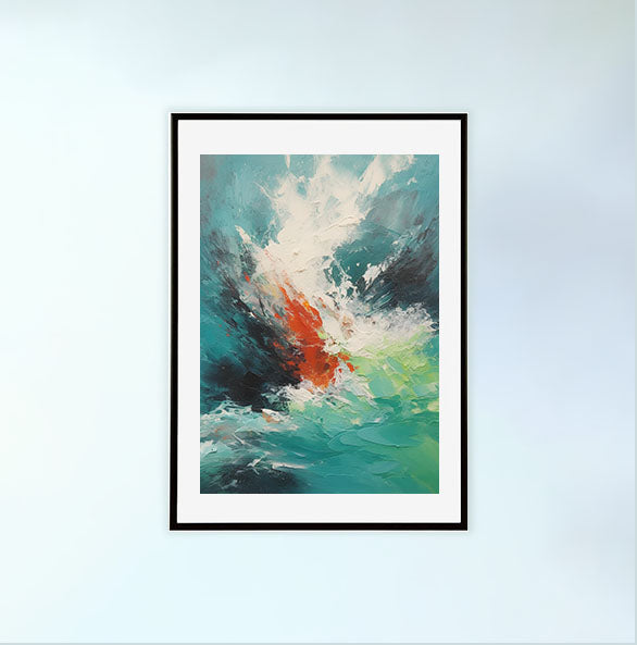 海のアートポスター黒フレームあり