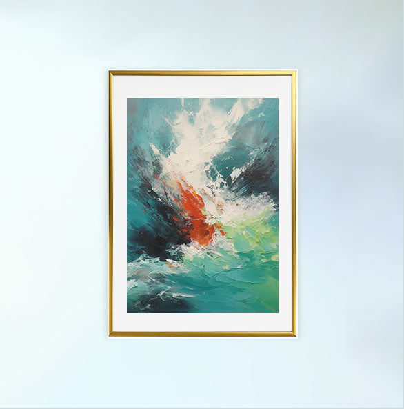 海のアートポスター金フレームあり