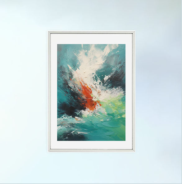 海のアートポスター銀フレームあり