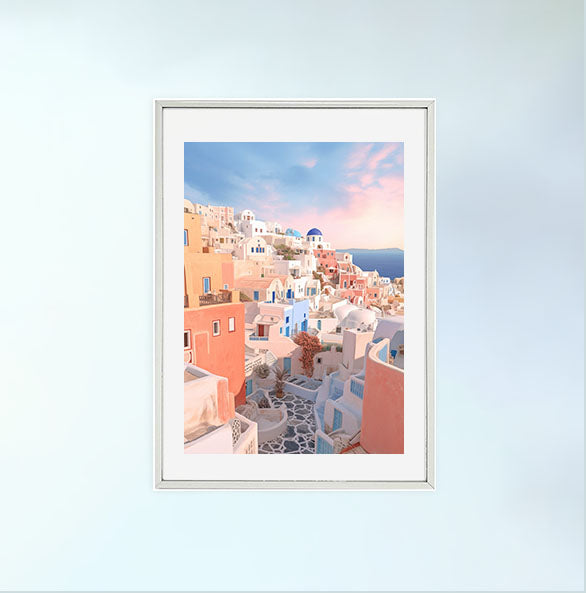 海のアートポスター銀フレームあり