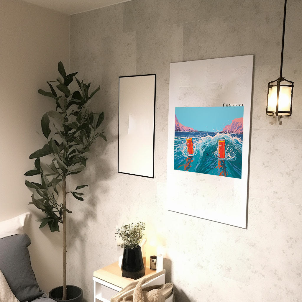 海のアートポスター廊下配置イメージ