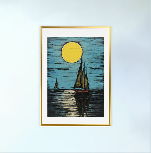 海のアートポスター金フレームあり