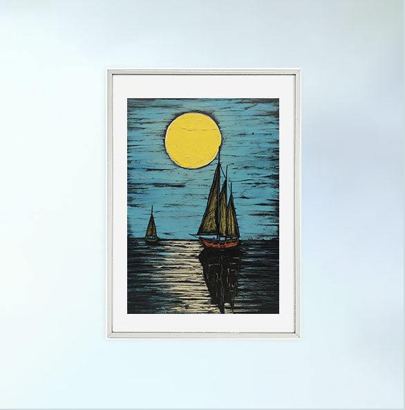 海のアートポスター銀フレームあり