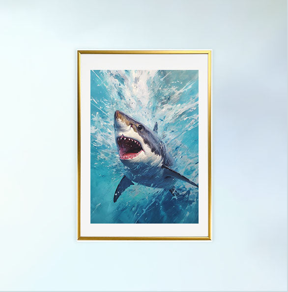 海のアートポスター金フレームあり