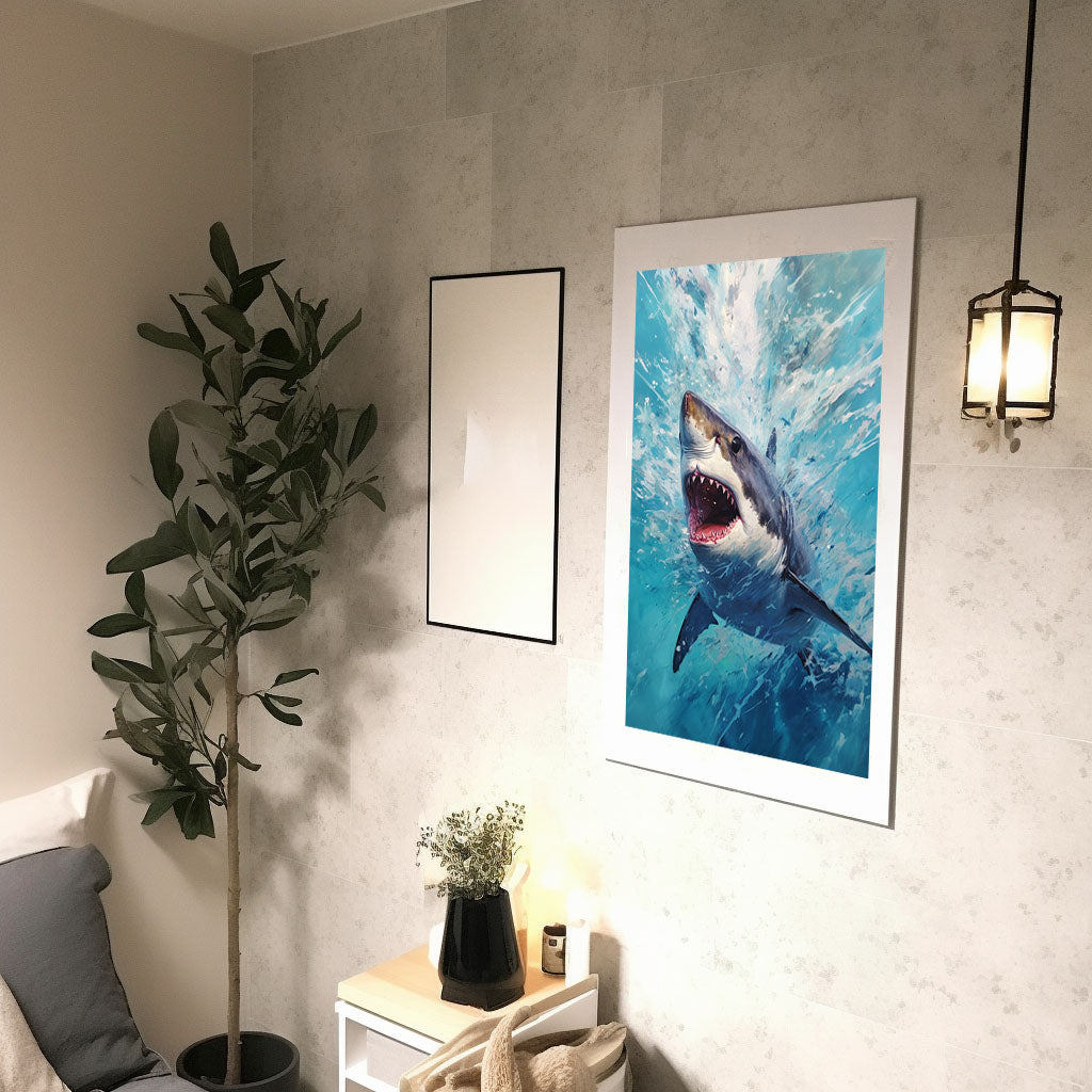 海のアートポスター廊下配置イメージ