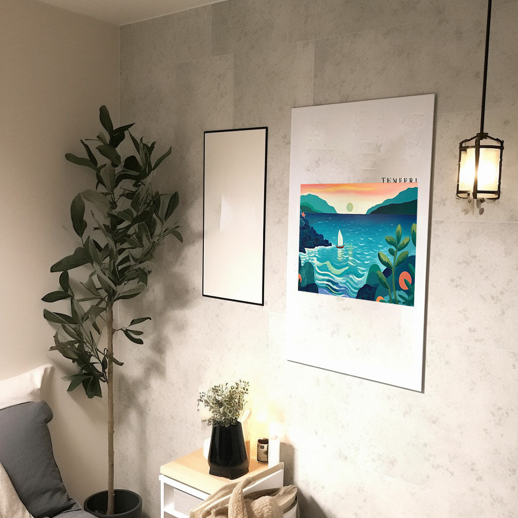 海のアートポスター廊下配置イメージ