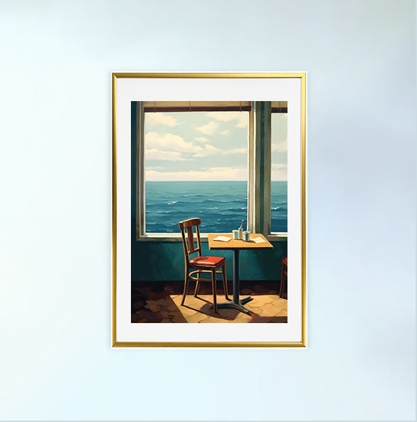 海のアートポスター金フレームあり