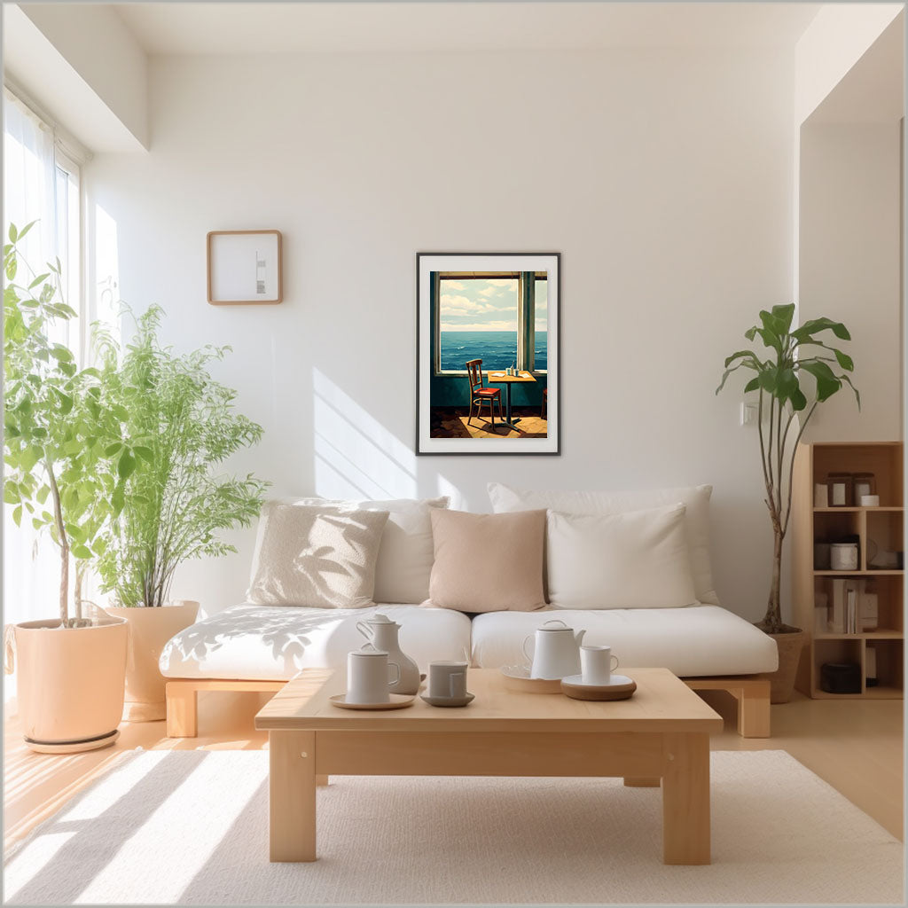 海のアートポスターリビング配置イメージ
