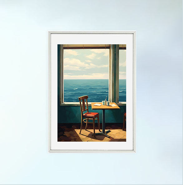海のアートポスター銀フレームあり