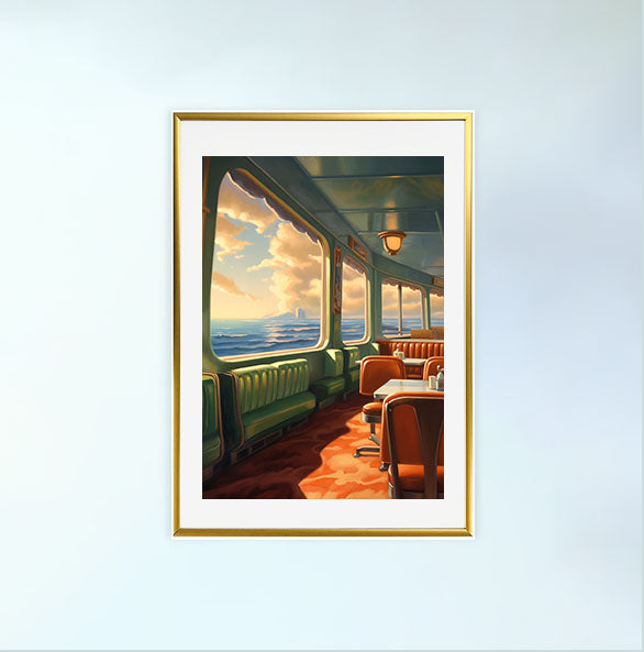 海のアートポスター金フレームあり