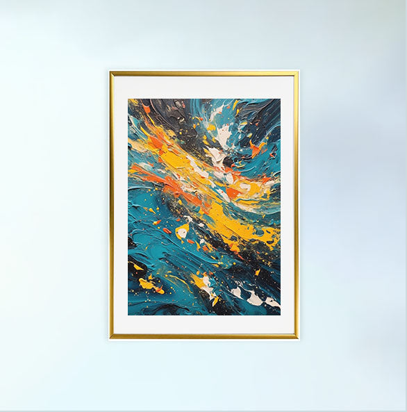 海のアートポスター金フレームあり