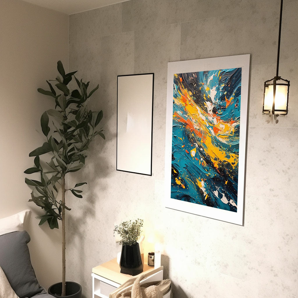 海のアートポスター廊下配置イメージ