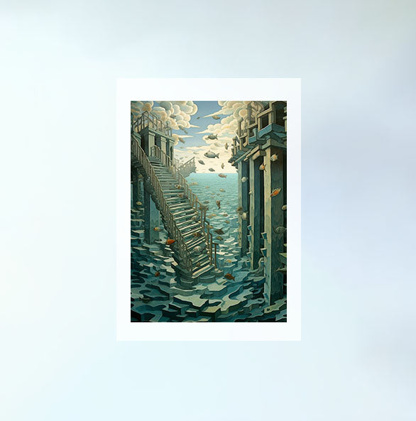 海のアートポスター原画のみ設置イメージ