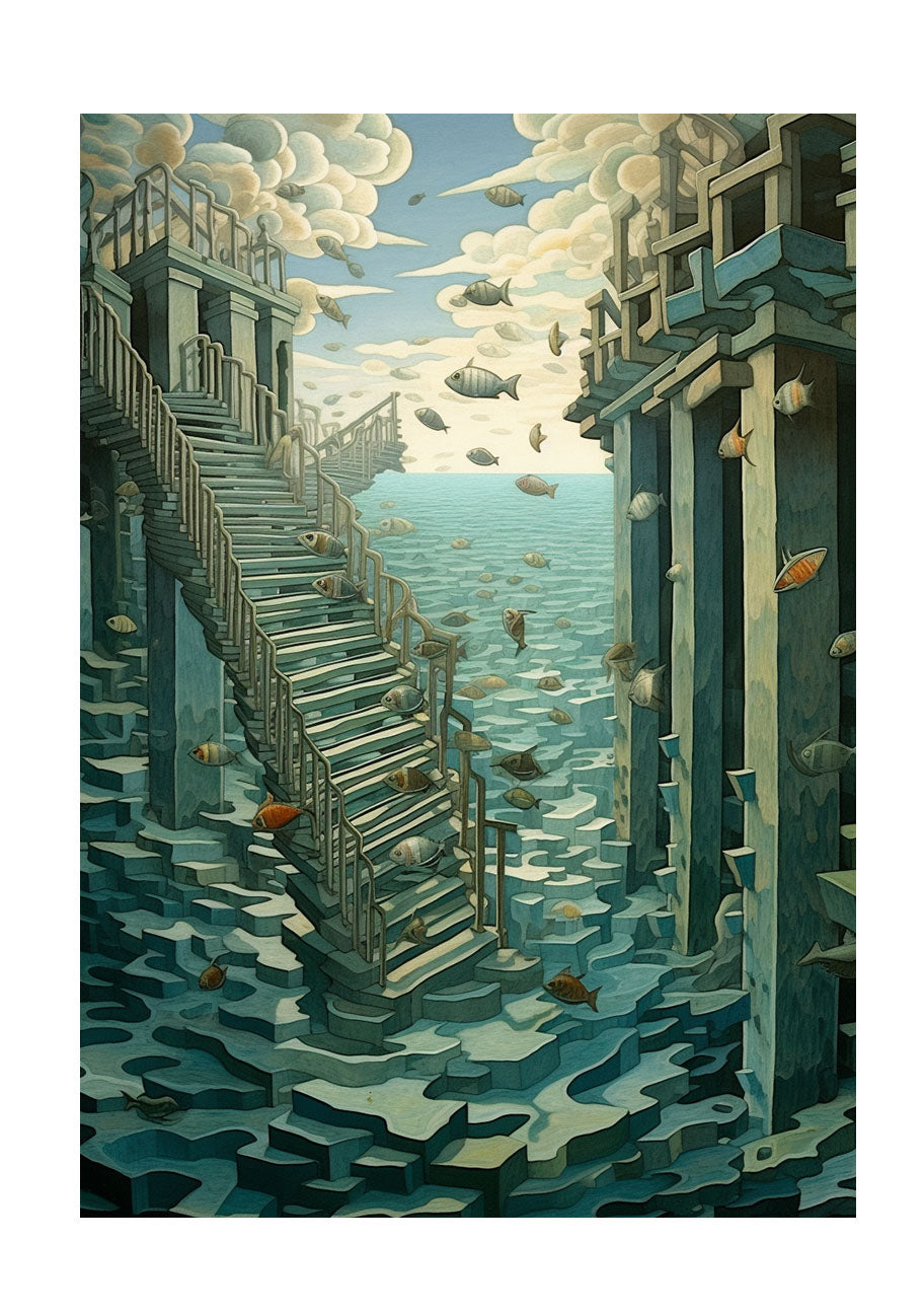 海のアートポスター原画のみ