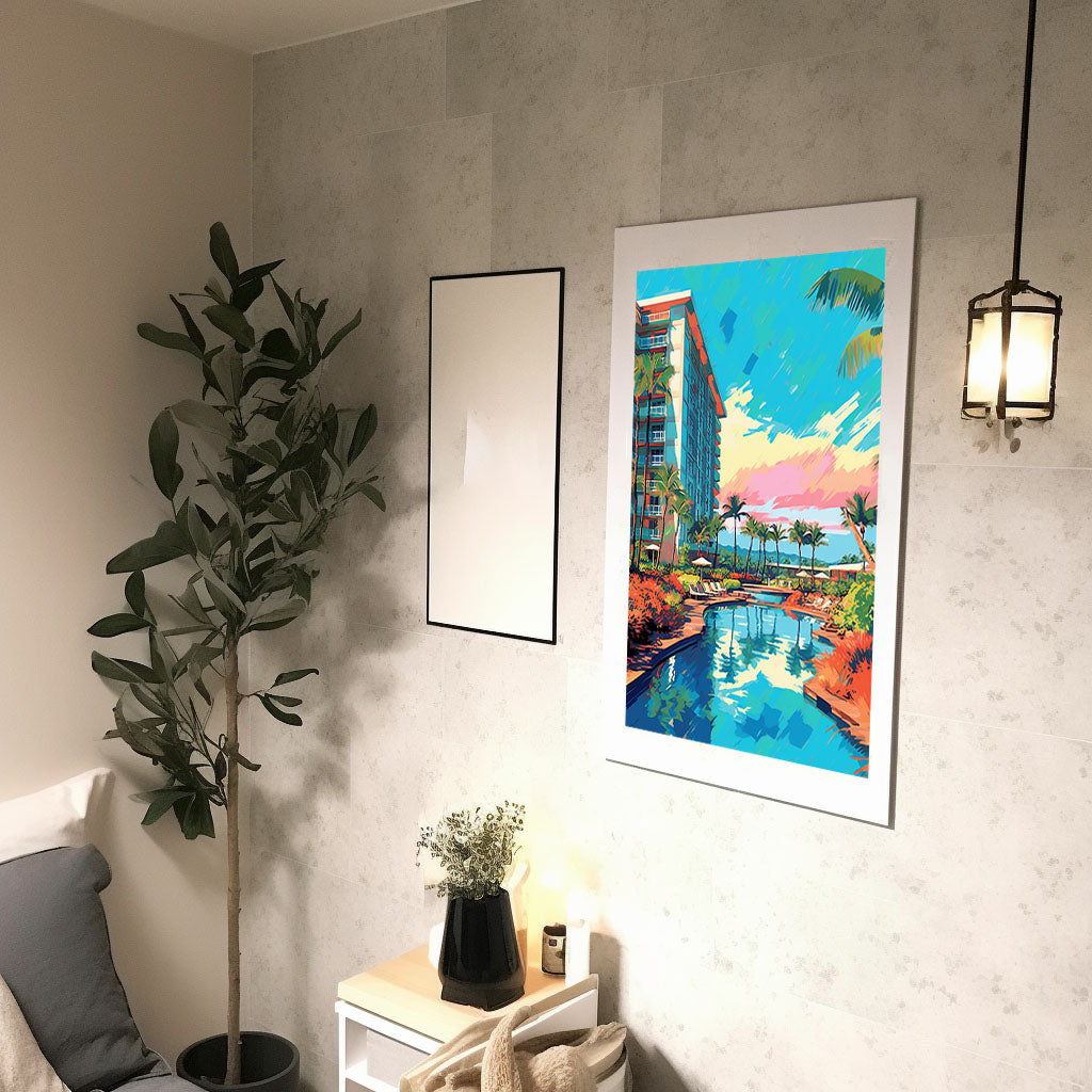 海のアートポスター廊下配置イメージ