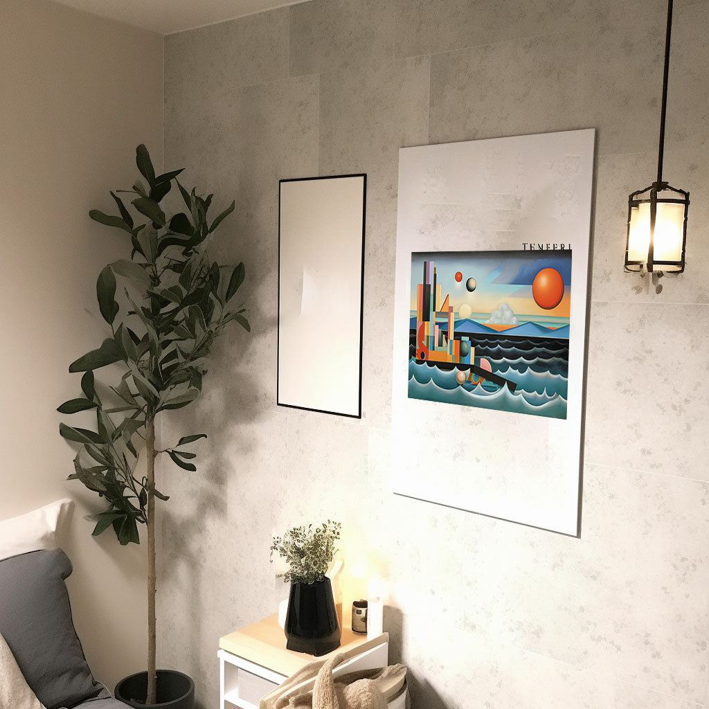 海のアートポスター廊下配置イメージ