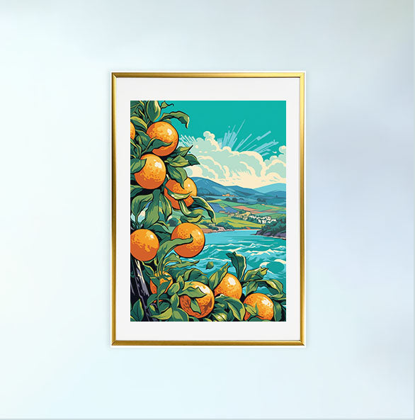 海のアートポスター金フレームあり