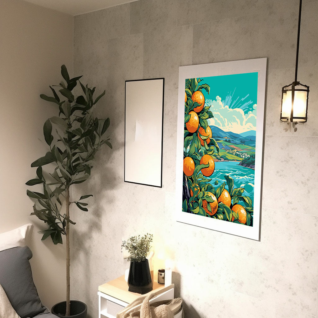 海のアートポスター廊下配置イメージ