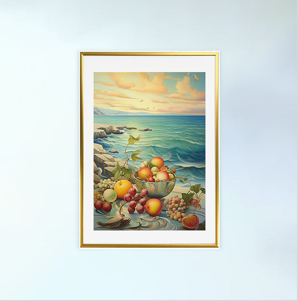 海のアートポスター金フレームあり