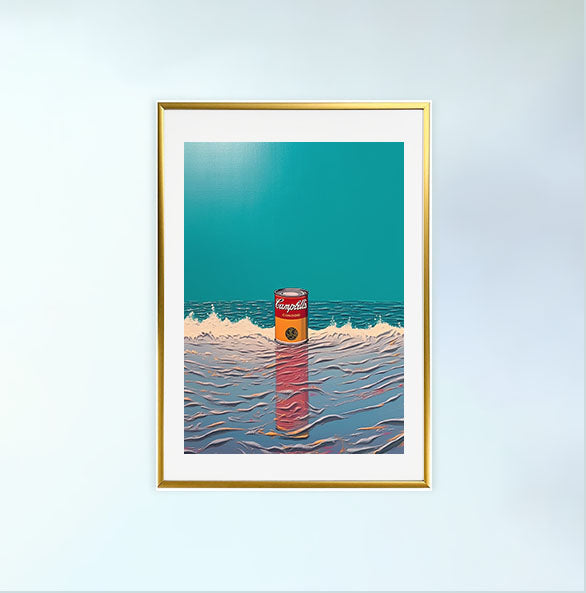 海のアートポスター金フレームあり