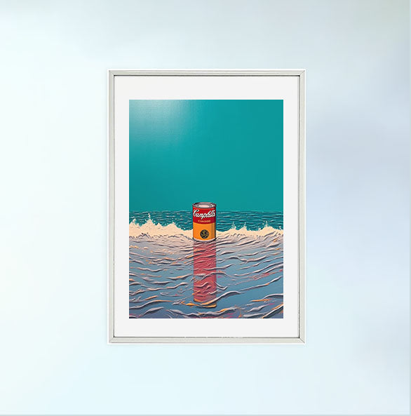 海のアートポスター銀フレームあり