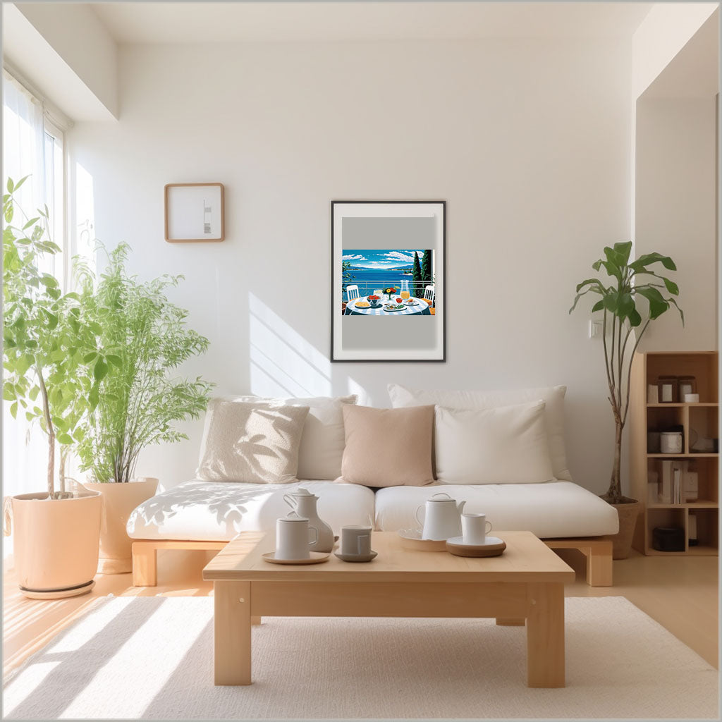 海のアートポスターリビング配置イメージ
