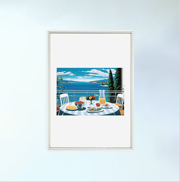 海のアートポスター銀フレームあり