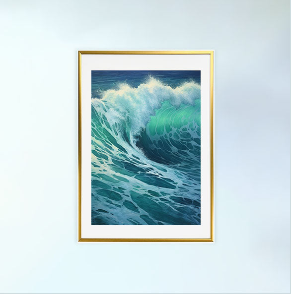 海のアートポスター金フレームあり