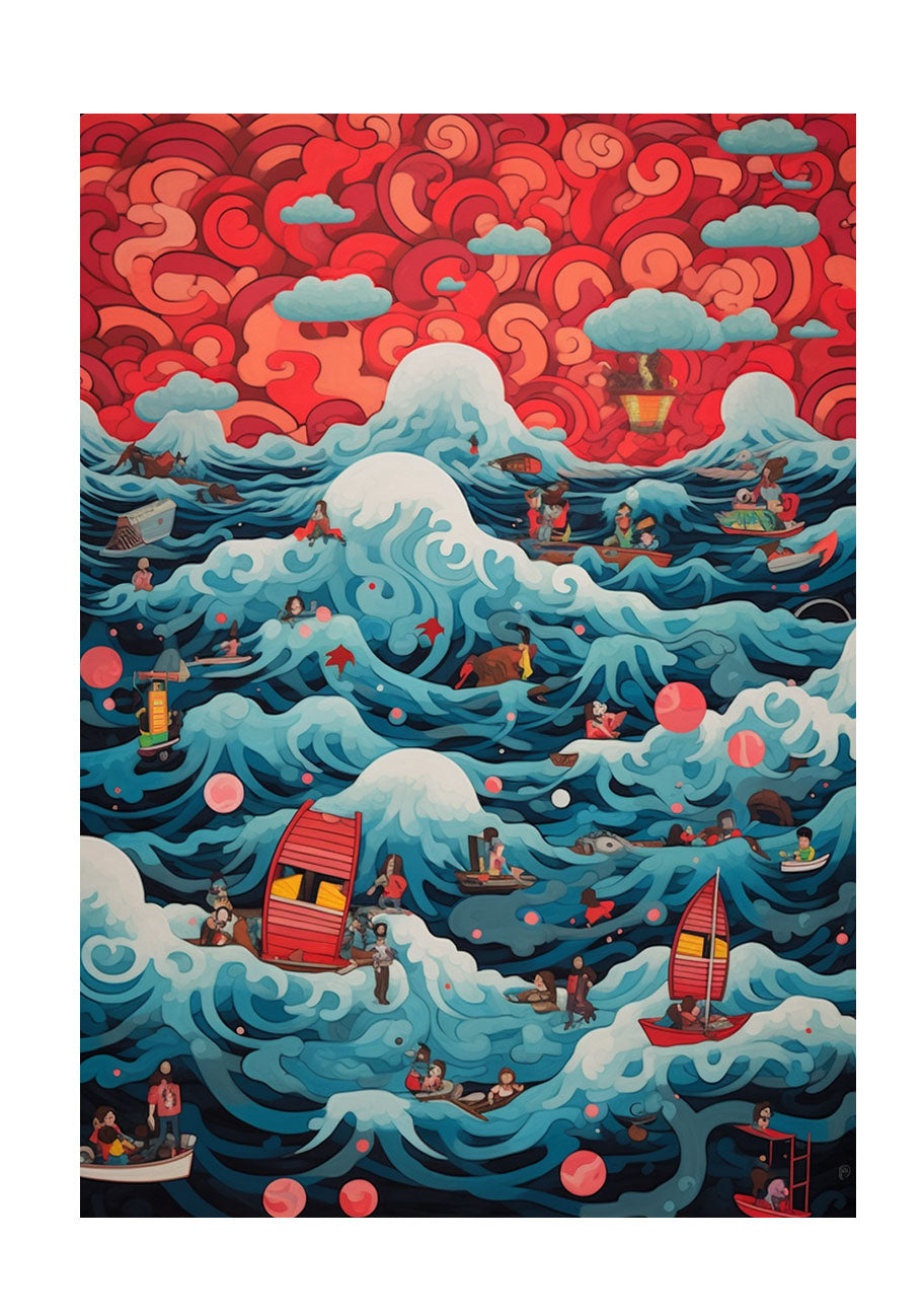 海のアートポスター原画のみ