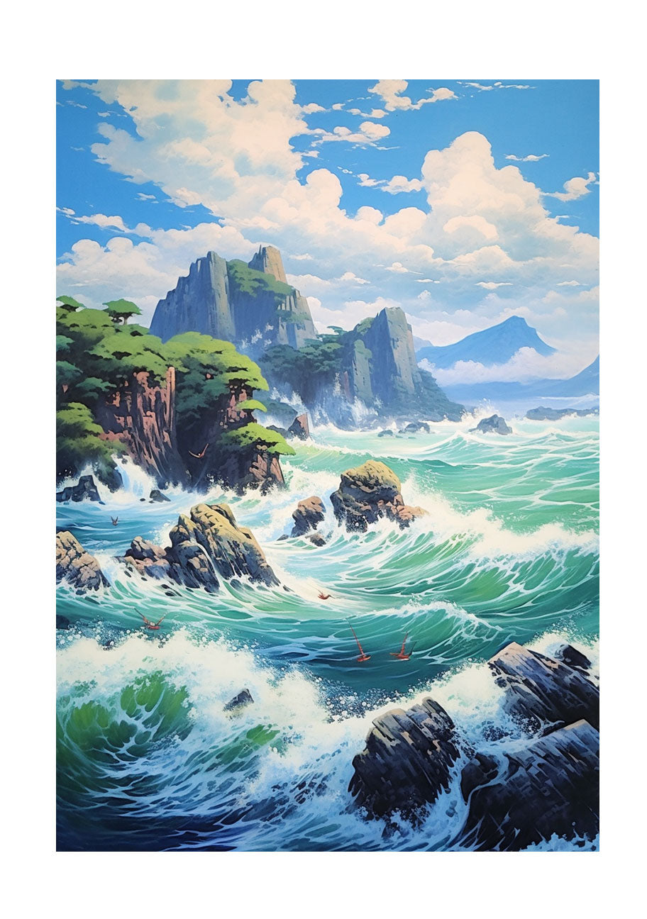海のアートポスター原画のみ