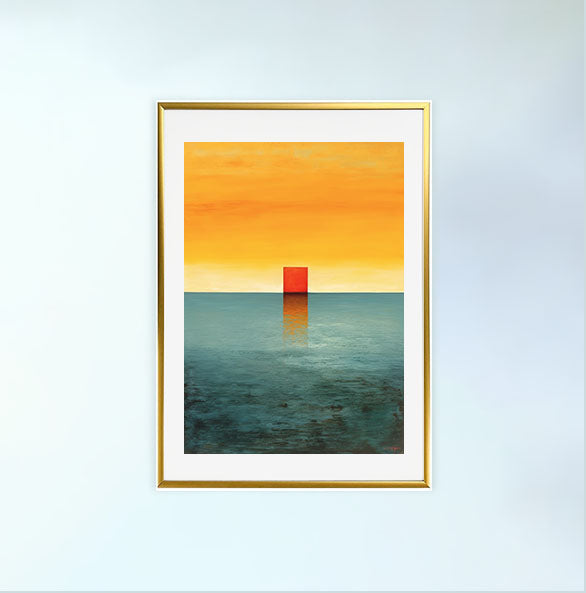 海のアートポスター金フレームあり