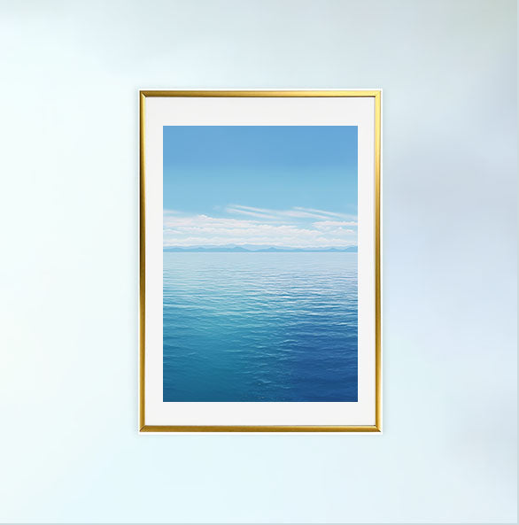 海のアートポスター金フレームあり