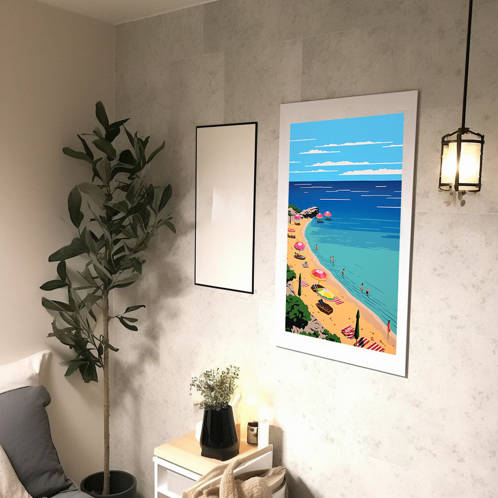 海のアートポスター廊下配置イメージ