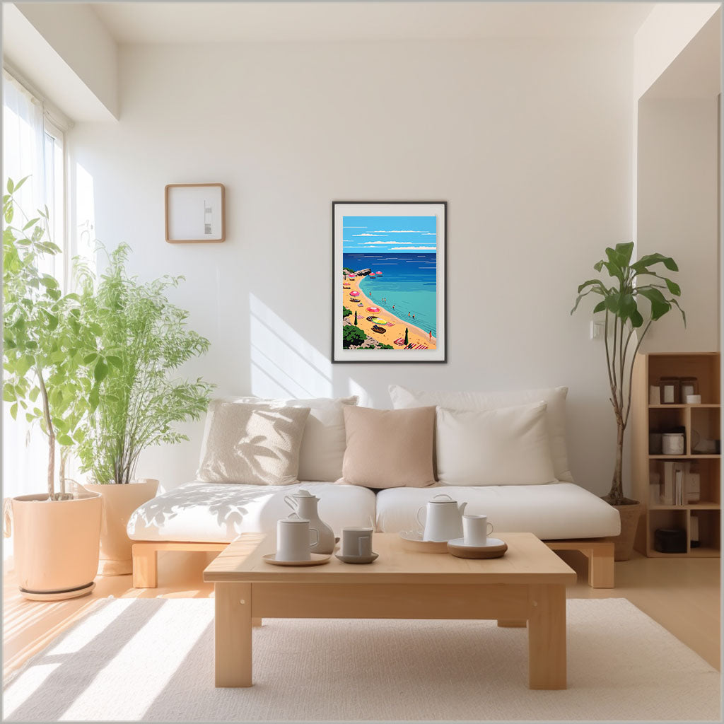 海のアートポスターリビング配置イメージ