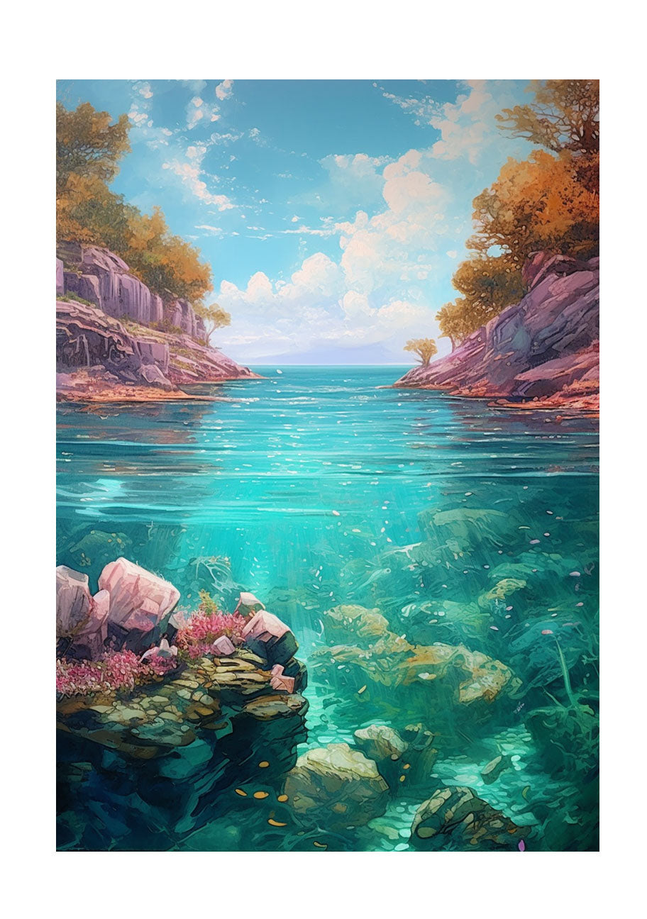 海のアートポスター原画のみ