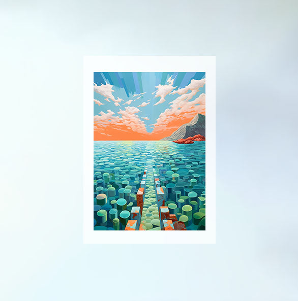 海のアートポスター原画のみ設置イメージ