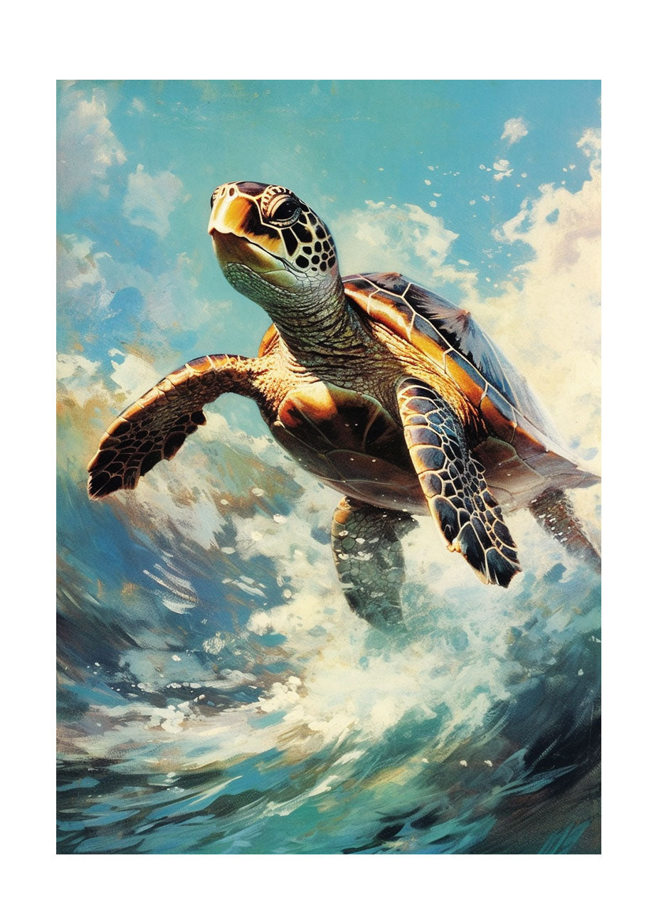 ウミガメのアートポスター原画のみ