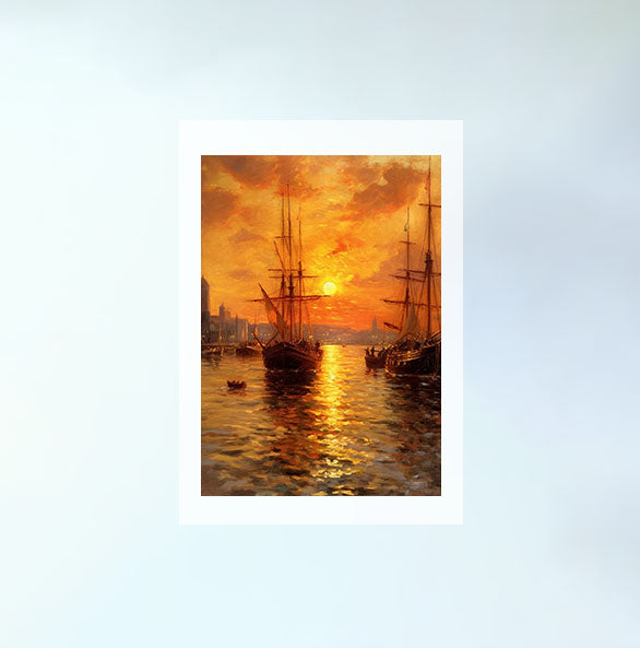 夕陽のアートポスター原画のみ設置イメージ