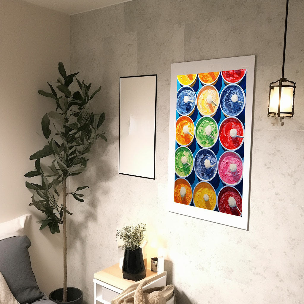 かき氷のアートポスター廊下配置イメージ