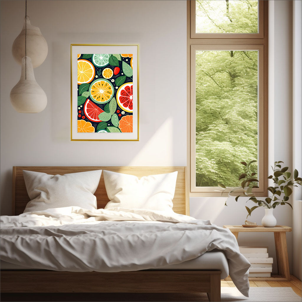 かき氷のアートポスター寝室配置イメージ