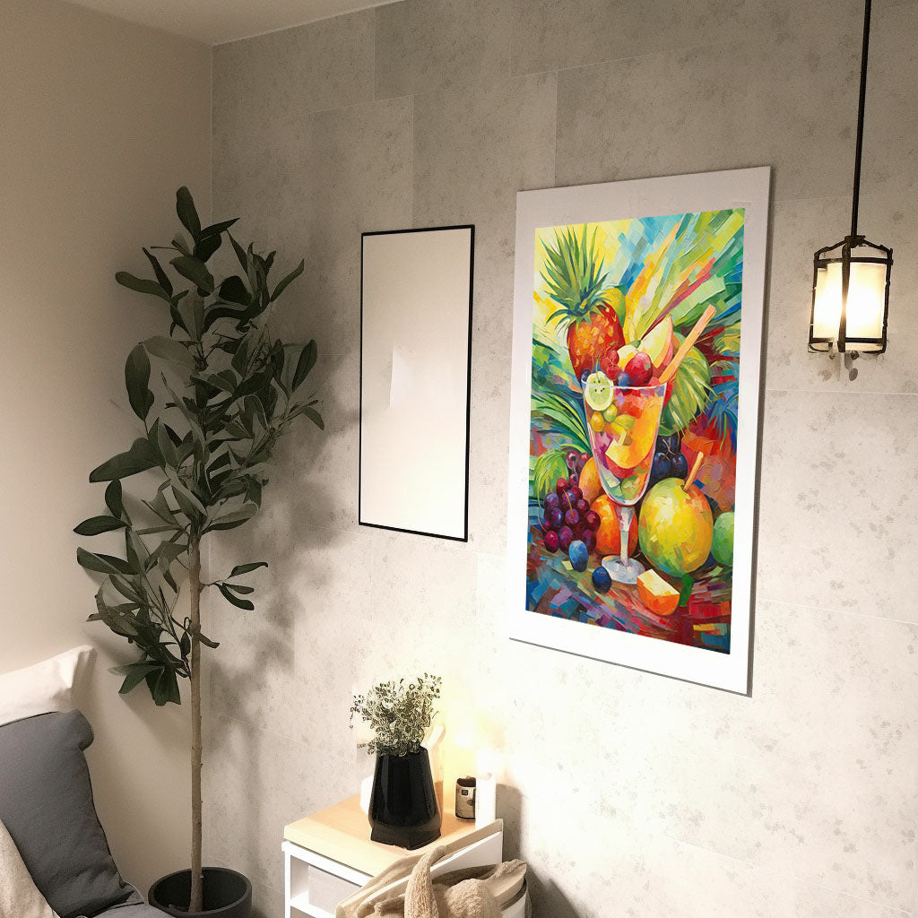 かき氷のアートポスター廊下配置イメージ