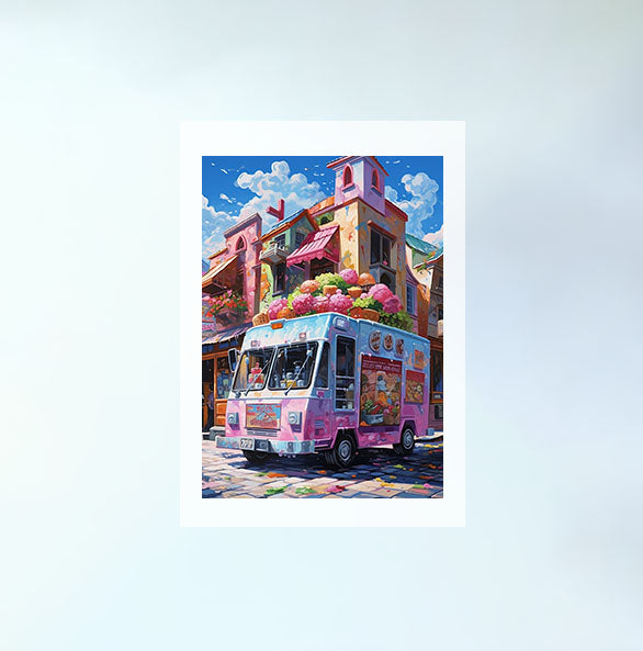 かき氷のアートポスター原画のみ設置イメージ