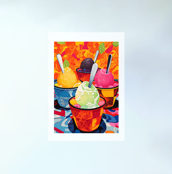 かき氷のアートポスター原画のみ設置イメージ