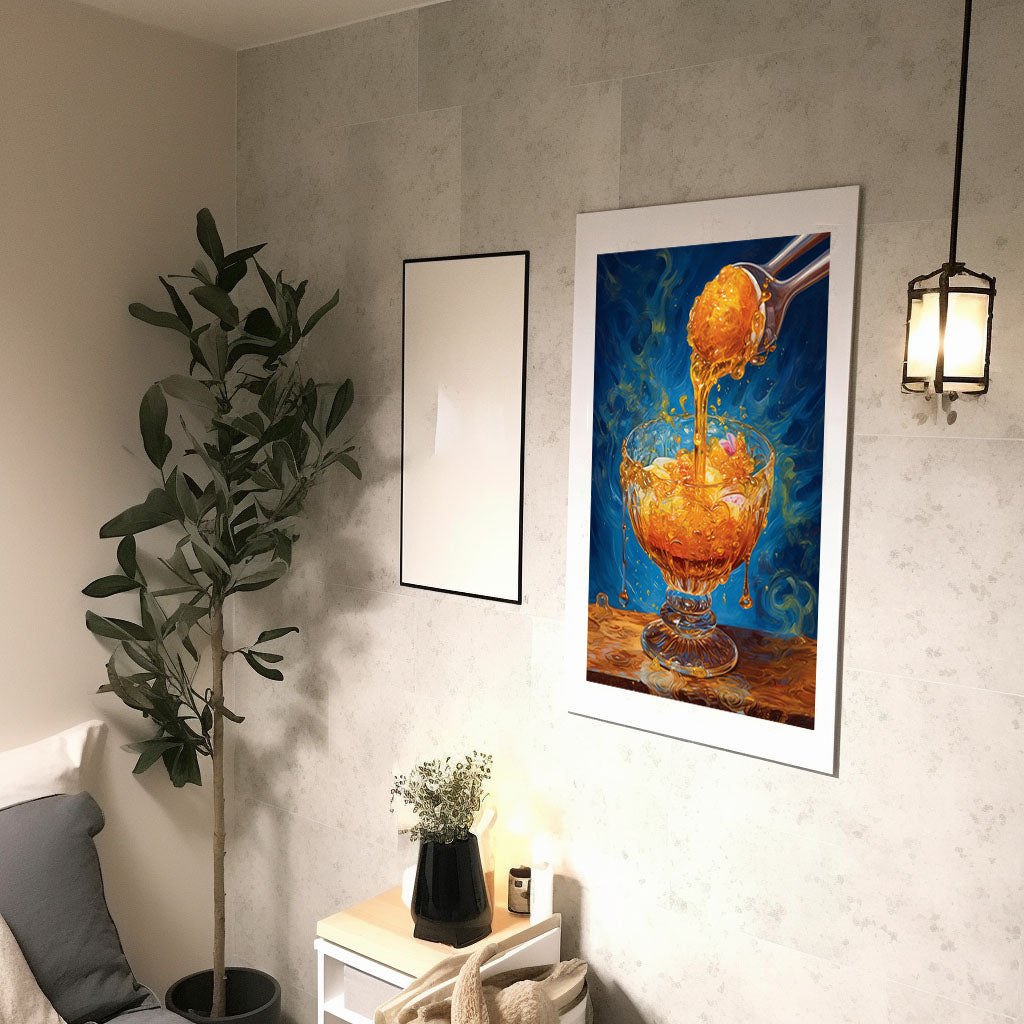 かき氷のアートポスター廊下配置イメージ