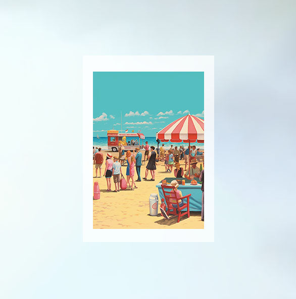 かき氷のアートポスター原画のみ設置イメージ