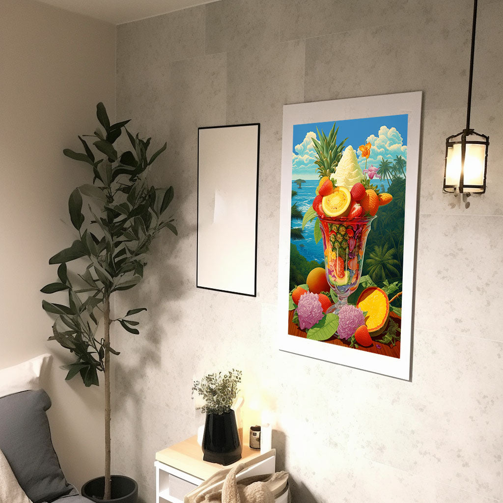 かき氷のアートポスター廊下配置イメージ