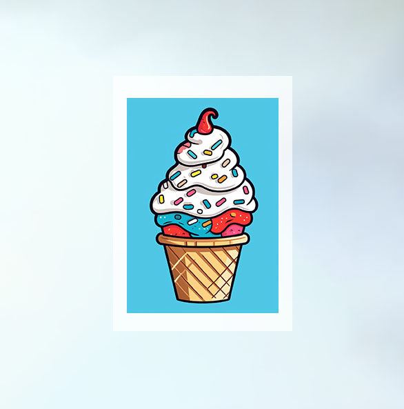 かき氷のアートポスター原画のみ設置イメージ