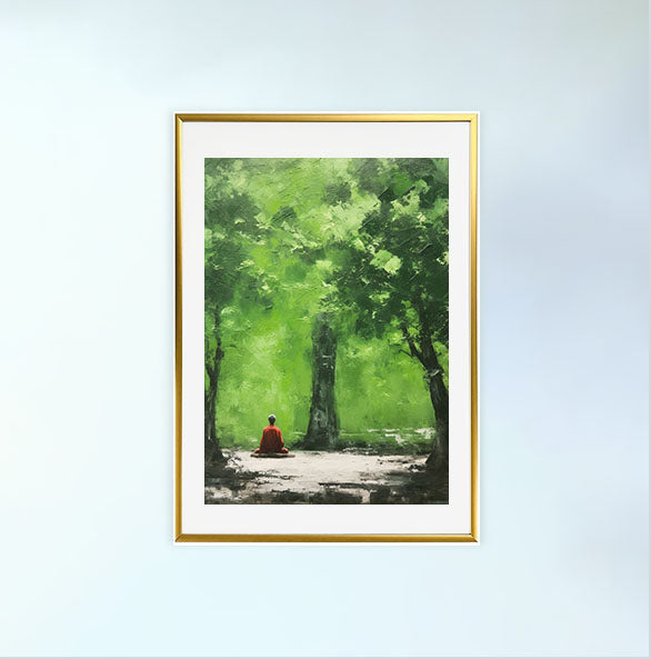 神社のアートポスター金フレームあり