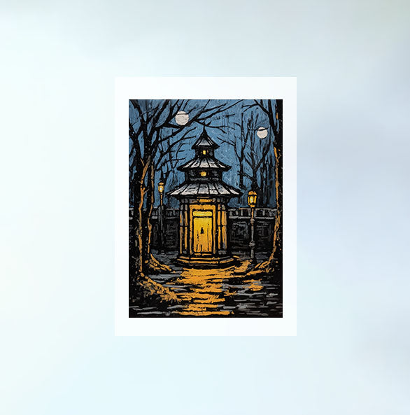 神社のアートポスター原画のみ設置イメージ